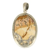 jaspis landschap  ZILVEREN HANGER