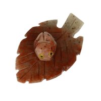 Speksteen uit Peru Lieveheersbeestjes op blad