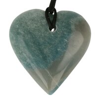 Blauwe Paraiba kwarts  Trolleite hart doorboord incl koord