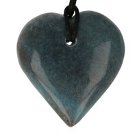 Blauwe Paraiba kwarts  Trolleite hart doorboord incl koord