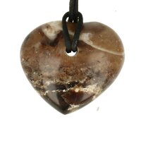Zwarte opaal  hart doorboord incl koord