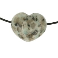 Kiwi jaspis hart doorboord incl koord