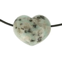 Kiwi jaspis hart doorboord incl koord