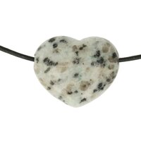 Kiwi jaspis hart doorboord incl koord