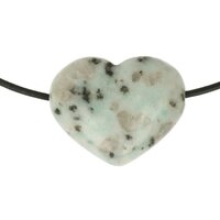 Kiwi jaspis hart doorboord incl koord