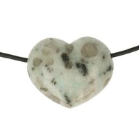 Kiwi jaspis hart doorboord incl koord