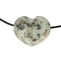 Kiwi jaspis hart doorboord incl koord