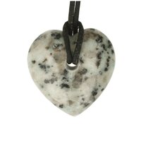 Kiwi jaspis hart doorboord incl koord