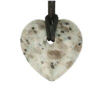 Kiwi jaspis hart doorboord incl koord