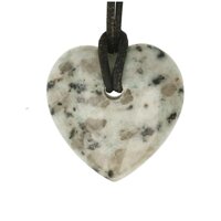 Kiwi jaspis hart doorboord incl koord