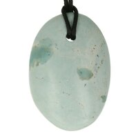 Turkoois/ Chrysocolla uit Madagaskar doorboord  + koord