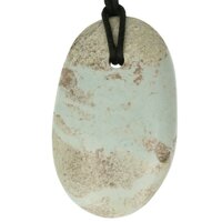 Turkoois/ Chrysocolla uit Madagaskar doorboord  + koord