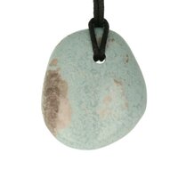 Turkoois/ Chrysocolla uit Madagaskar doorboord  + koord