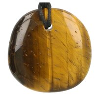 Tijgeroog ( goud ) doorboord + koord