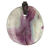 Regenboog fluoriet doorboord + koord