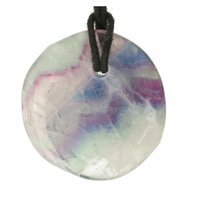 Regenboog fluoriet doorboord + koord