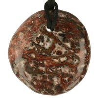 Jaspis luipaard doorboord + koord