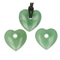 Aventurijn groen  doorboord + koord