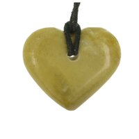 Groene opaal uit madagaskar hart doorboord + koord