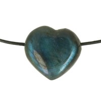 Labradoriet hartje doorboord + koord