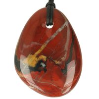 Regenboog Jaspis doorboord + koord