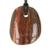 Regenboog Jaspis doorboord + koord