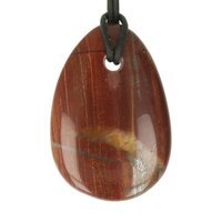 Regenboog Jaspis doorboord + koord