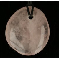 Rozenkwarts platte steen doorboord + koord