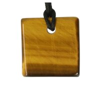 Tijgeroog ( goud ) doorboord + koord