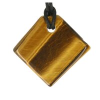 Tijgeroog ( goud ) doorboord + koord