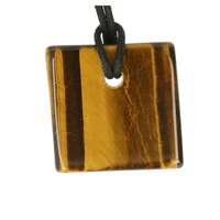 Tijgeroog ( goud ) doorboord + koord