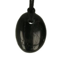 Tourmalijn zwart doorboord +  koord