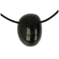 Tourmalijn zwart doorboord +  koord