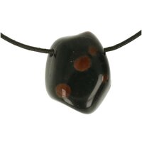 Peanut Obsidiaan of Perliet doorboord + koord