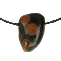 Peanut Obsidiaan of Perliet doorboord + koord