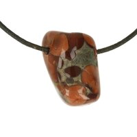 Peanut Obsidiaan of Perliet doorboord + koord