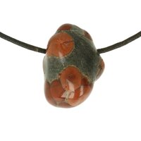 Peanut Obsidiaan of Perliet doorboord + koord