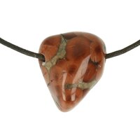 Peanut Obsidiaan of Perliet doorboord + koord