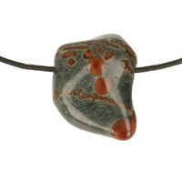 Peanut Obsidiaan of Perliet doorboord + koord