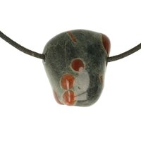 Peanut Obsidiaan of Perliet doorboord + koord