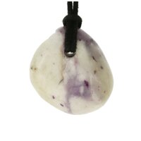 Blauwe opaal uit Mexico doorboord + koord