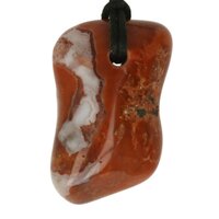 agaat  doorboord  + koord