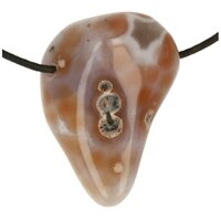 agaat  doorboord  + koord