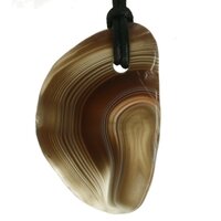 Agaat botswana doorboord + koord