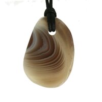 Agaat botswana doorboord + koord