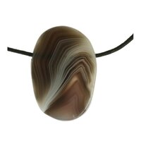 Agaat botswana doorboord + koord