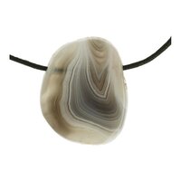 Agaat botswana doorboord + koord