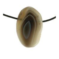 Agaat botswana doorboord + koord