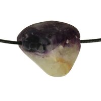 Blauwe opaal uit Mexico doorboord + koord