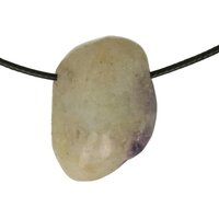 Blauwe opaal uit Mexico doorboord + koord